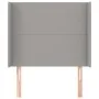 Headboard with light gray fabric ears 93x16x118/128 cm by vidaXL, Headboards and footboards - Ref: Foro24-3119282, Price: 68,...