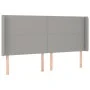 Headboard with light gray fabric ears 203x16x118/128 cm by vidaXL, Headboards and footboards - Ref: Foro24-3119322, Price: 11...