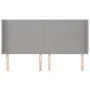 Headboard with light gray fabric ears 203x16x118/128 cm by vidaXL, Headboards and footboards - Ref: Foro24-3119322, Price: 11...