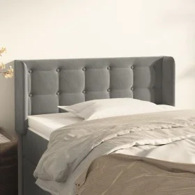 Light gray velvet headboard 93x16x78/88 cm by vidaXL, Headboards and footboards - Ref: Foro24-3119238, Price: 51,79 €, Discou...