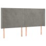 Kopfteil mit hellgrauen Samtohren 183x16x118/128 cm von vidaXL, Kopf- und Fußteile - Ref: Foro24-3119360, Preis: 113,78 €, Ra...