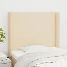 Headboard with cream fabric ears 93x16x118/128 cm by vidaXL, Headboards and footboards - Ref: Foro24-3119287, Price: 80,91 €,...