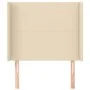 Headboard with cream fabric ears 93x16x118/128 cm by vidaXL, Headboards and footboards - Ref: Foro24-3119287, Price: 80,91 €,...