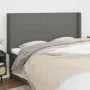 Headboard with dark gray fabric ears 183x16x118/128 cm by vidaXL, Headboards and footboards - Ref: Foro24-3119315, Price: 128...