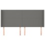 Headboard with dark gray fabric ears 183x16x118/128 cm by vidaXL, Headboards and footboards - Ref: Foro24-3119315, Price: 128...