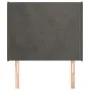 Cabecero con orejas de terciopelo gris oscuro 103x16x118/128 cm de vidaXL, Cabeceros y pies de cama - Ref: Foro24-3119343, Pr...
