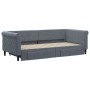 Sofá cama nido con cajones terciopelo gris oscuro 90x200 cm
