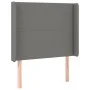 Headboard with dark gray fabric ears 83x16x118/128 cm by vidaXL, Headboards and footboards - Ref: Foro24-3119275, Price: 72,3...