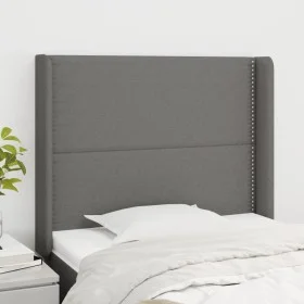 Headboard with dark gray fabric ears 83x16x118/128 cm by vidaXL, Headboards and footboards - Ref: Foro24-3119415, Price: 63,6...