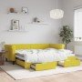 Sofá cama nido con cajones terciopelo amarillo 90x200 cm en Camas y somieres | Comprar online en Foro24