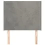 Headboard with light gray velvet ears 83x16x118/128 cm by vidaXL, Headboards and footboards - Ref: Foro24-3119330, Price: 65,...
