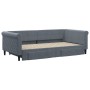 Sofá cama nido con cajones terciopelo gris oscuro 100x200 cm