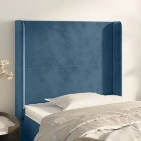 Headboard with dark blue velvet ears 93x16x118/128 cm by vidaXL, Headboards and footboards - Ref: Foro24-3119340, Price: 71,1...