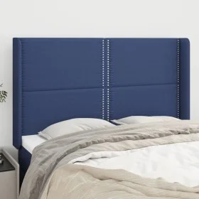 Headboard with blue fabric ears 147x16x118/128 cm by vidaXL, Headboards and footboards - Ref: Foro24-3119444, Price: 96,34 €,...