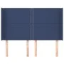 Cabecero con orejas de tela azul 147x16x118/128 cm de vidaXL, Cabeceros y pies de cama - Ref: Foro24-3119444, Precio: 96,00 €...