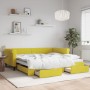 Sofá cama nido con cajones terciopelo amarillo 100x200 cm