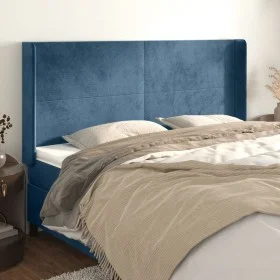 Headboard with dark blue velvet ears 163x16x118/128 cm by vidaXL, Headboards and footboards - Ref: Foro24-3119358, Price: 127...