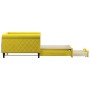 Sofá cama nido con cajones terciopelo amarillo 100x200 cm