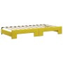 Sofá cama nido con cajones terciopelo amarillo 100x200 cm
