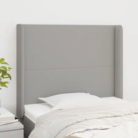 Headboard with light gray fabric ears 103x16x118/128 cm by vidaXL, Headboards and footboards - Ref: Foro24-3119290, Price: 70...