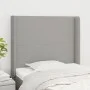 Headboard with light gray fabric ears 103x16x118/128 cm by vidaXL, Headboards and footboards - Ref: Foro24-3119290, Price: 70...