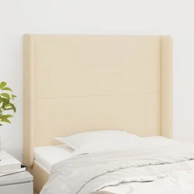 Headboard with cream fabric ears 103x16x118/128 cm by vidaXL, Headboards and footboards - Ref: Foro24-3119295, Price: 80,68 €...
