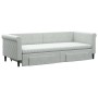 Sofá cama nido con cajones terciopelo gris claro 80x200 cm