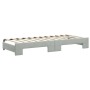 Sofá cama nido con cajones terciopelo gris claro 80x200 cm