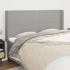 Kopfteil mit hellgrauen Stoffohren 203x16x118/128 cm von vidaXL, Kopf- und Fußteile - Ref: Foro24-3119462, Preis: 104,97 €, R...