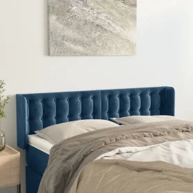 Cabecero de terciopelo azul oscuro 147x16x78/88 cm de vidaXL, Cabeceros y pies de cama - Ref: Foro24-3119254, Precio: 65,73 €...