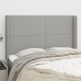 Headboard with light gray fabric ears 147x16x118/128 cm by vidaXL, Headboards and footboards - Ref: Foro24-3119438, Price: 97...