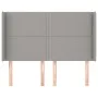Headboard with light gray fabric ears 147x16x118/128 cm by vidaXL, Headboards and footboards - Ref: Foro24-3119438, Price: 97...
