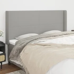 Headboard with light gray fabric ears 183x16x118/128 cm by vidaXL, Headboards and footboards - Ref: Foro24-3119314, Price: 11...