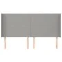 Headboard with light gray fabric ears 183x16x118/128 cm by vidaXL, Headboards and footboards - Ref: Foro24-3119314, Price: 11...