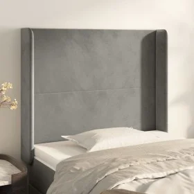 Headboard with light gray velvet ears 103x16x118/128 cm by vidaXL, Headboards and footboards - Ref: Foro24-3119342, Price: 62...