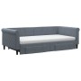 Sofá cama nido con cajones terciopelo gris oscuro 100x200 cm