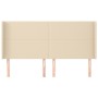 Headboard with cream fabric ears 183x16x118/128 cm by vidaXL, Headboards and footboards - Ref: Foro24-3119319, Price: 147,41 ...