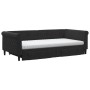 Sofá cama nido con cajones terciopelo negro 100x200 cm
