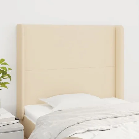 Headboard with cream fabric ears 83x16x118/128 cm by vidaXL, Headboards and footboards - Ref: Foro24-3119279, Price: 73,22 €,...