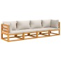 Garden furniture set 4 pieces solid wood and light gray cushions by vidaXL, Garden sets - Ref: Foro24-3155284, Price: 477,33 ...