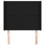 Cabecero con orejas de cuero sintético negro 83x16x118/128 cm