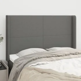 Kopfteil mit dunkelgrauen Stoffohren 147x16x118/128 cm von vidaXL, Kopf- und Fußteile - Ref: Foro24-3119299, Preis: 134,64 €,...