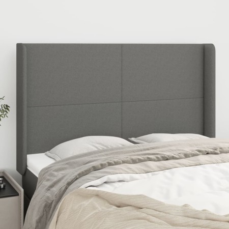 Kopfteil mit dunkelgrauen Stoffohren 147x16x118/128 cm von vidaXL, Kopf- und Fußteile - Ref: Foro24-3119299, Preis: 125,51 €,...