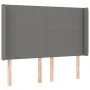 Headboard with dark gray fabric ears 147x16x118/128 cm by vidaXL, Headboards and footboards - Ref: Foro24-3119299, Price: 134...