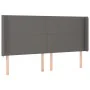 Headboard with gray synthetic leather ears 203x16x118/128 cm by vidaXL, Headboards and footboards - Ref: Foro24-3119412, Pric...