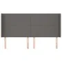 Headboard with gray synthetic leather ears 203x16x118/128 cm by vidaXL, Headboards and footboards - Ref: Foro24-3119412, Pric...
