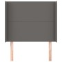 Headboard with ears gray synthetic leather 93x16x118/128cm by vidaXL, Headboards and footboards - Ref: Foro24-3119382, Price:...