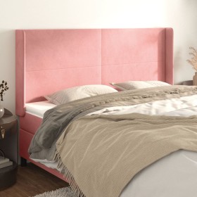 Headboard with pink velvet ears 163x16x118/128 cm by vidaXL, Headboards and footboards - Ref: Foro24-3119359, Price: 130,84 €...