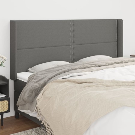 Kopfteil mit dunkelgrauen Stoffohren 203x16x118/128 cm von vidaXL, Kopf- und Fußteile - Ref: Foro24-3119463, Preis: 104,67 €,...