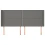 Headboard with dark gray fabric ears 203x16x118/128 cm by vidaXL, Headboards and footboards - Ref: Foro24-3119463, Price: 103...